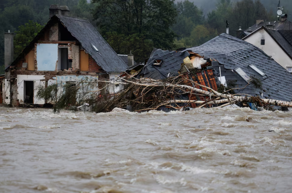 A view of a damaged house, in the aftermath of flooding following heavy rainfalls, in Jesenik, Czech Republic, September 16. Photo: Reuters