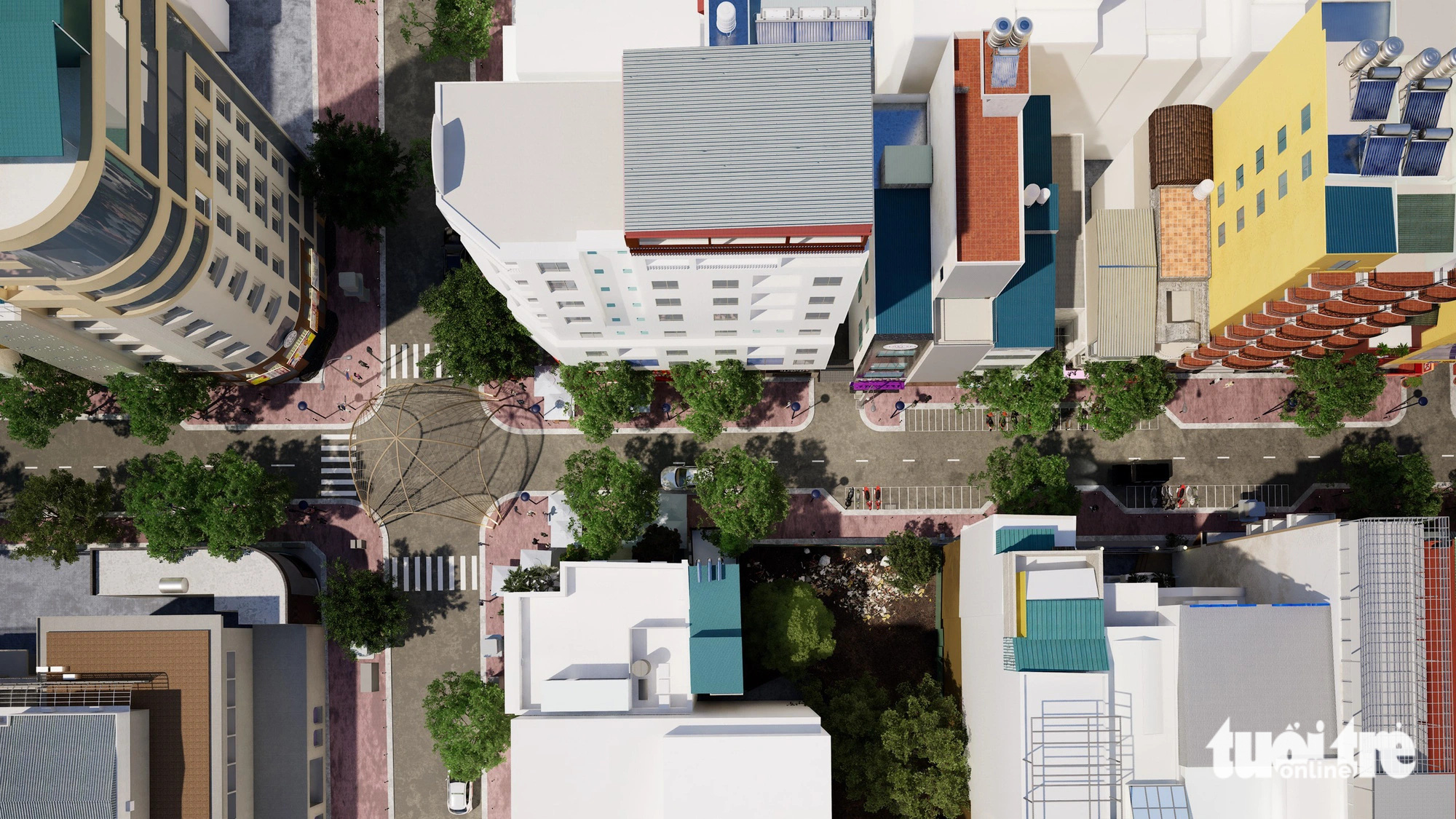 Architect’s aerial view of the revamped Thai Van Lung Street. Photo: Ho Chi Minh City Department of Transport