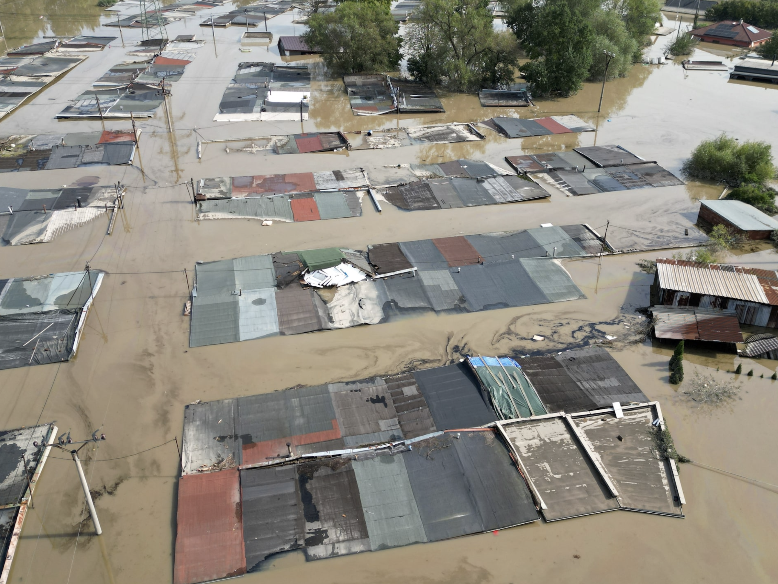 A drone view shows the flood-affected area following heavy rainfall in Ostrava, Czech Republic, September 17, 2024. Photo: Reuters