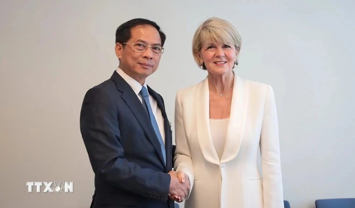 Deputy Prime Minister and Foreign Minister of Vietnam Bui Thanh Son meets with Julie Bishop, UN Secretary-General’s Special Envoy on Myanmar, New York, September 22, 2024. Photo: Vietnam News Agency