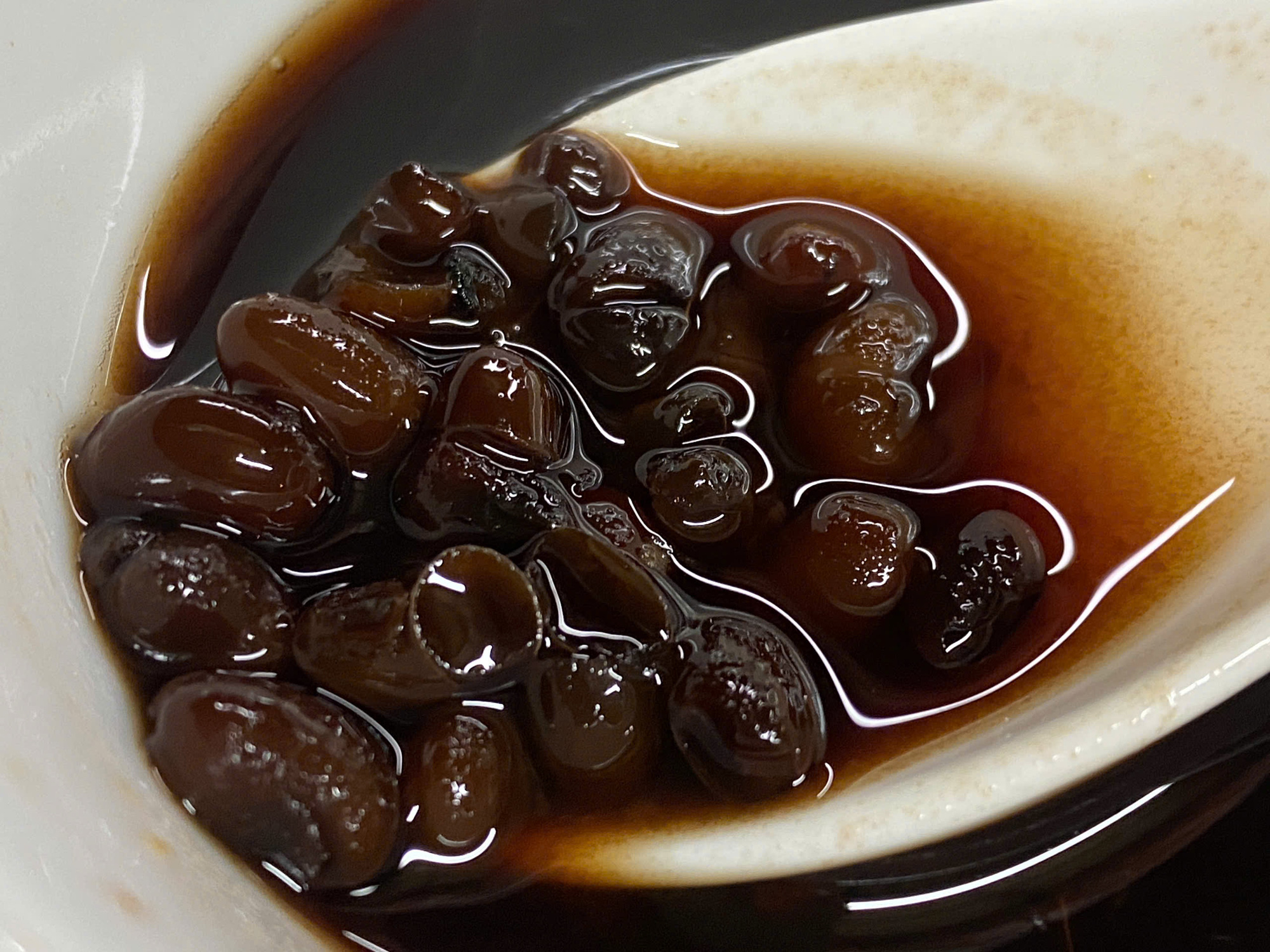 A serving of red bean sweet soup at Lam Vinh Mau shop on Nguyen Thai Binh Street in District 1, Ho Chi Minh City. Photo: Dang Khuong / Tuoi Tre