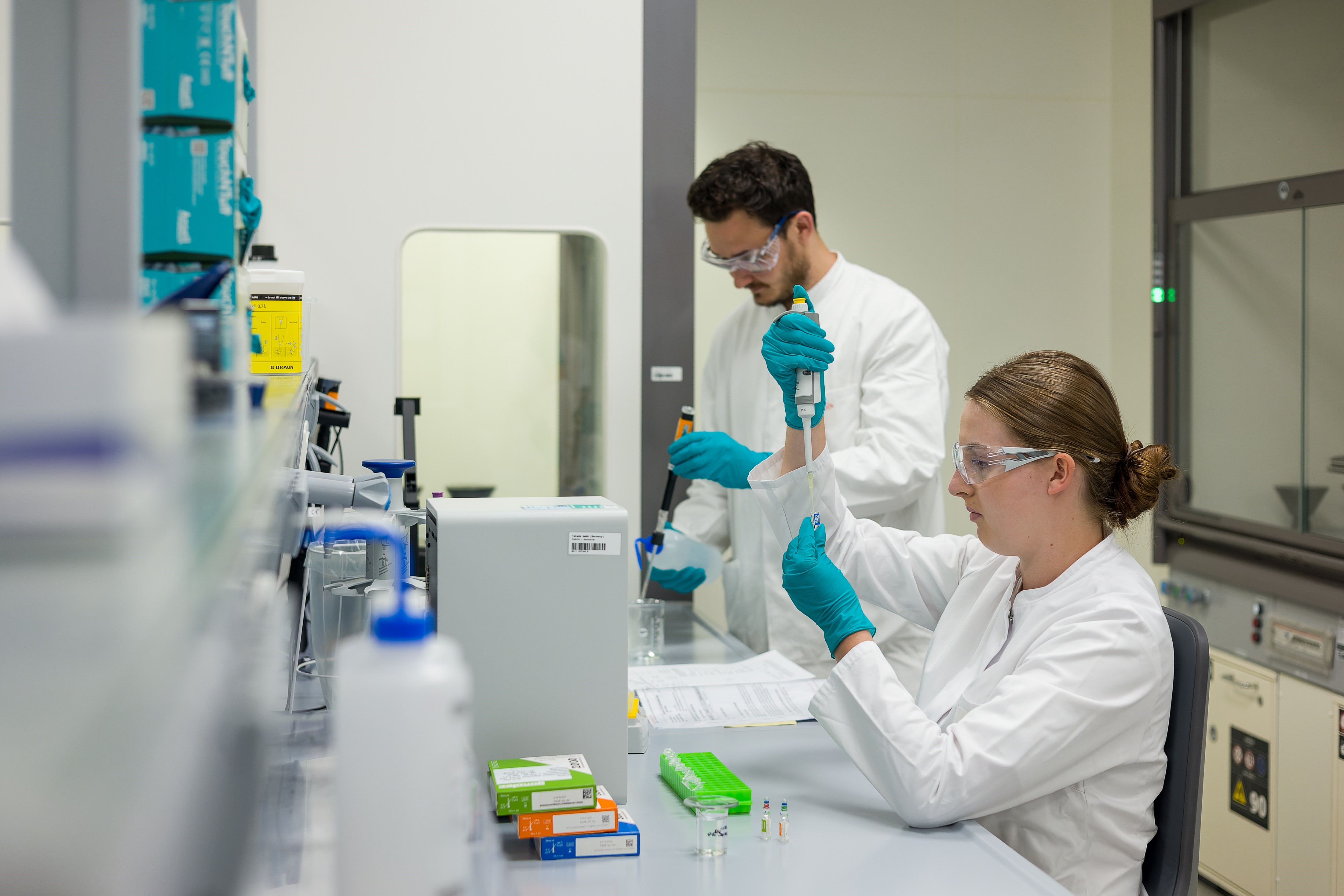 Researchers in the laboratory at Takeda's Singen plant in Germany