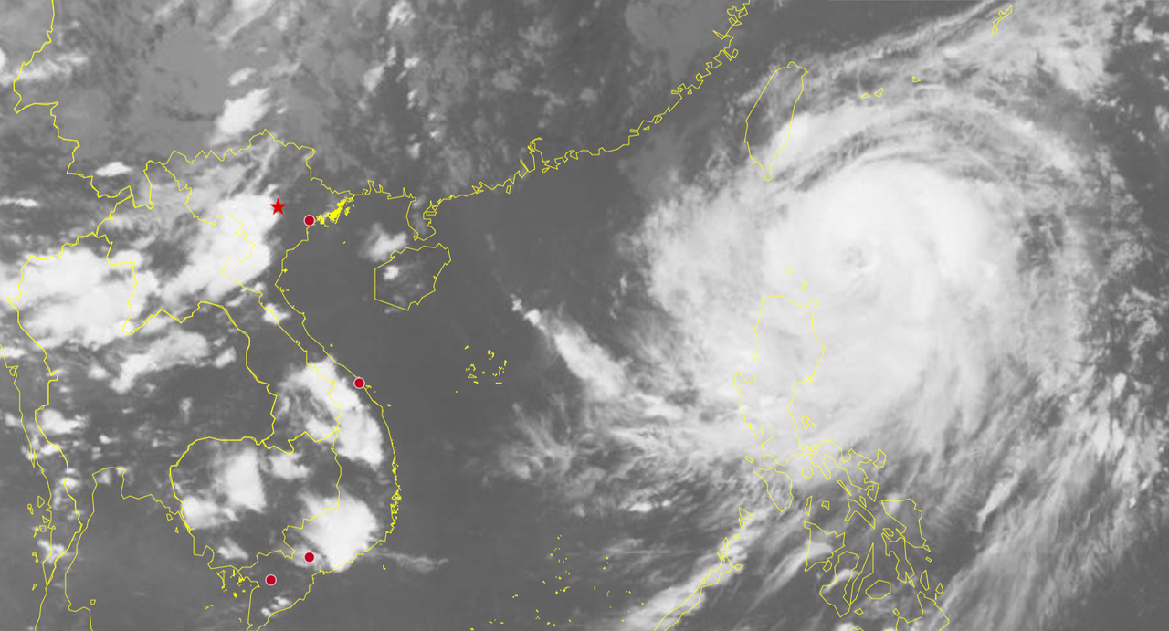 A satellite image of typhoon Krathon on the afternoon of September 29, 2024. Photo: Vietnam’s National Center for Hydro-Meteorological Forecasting