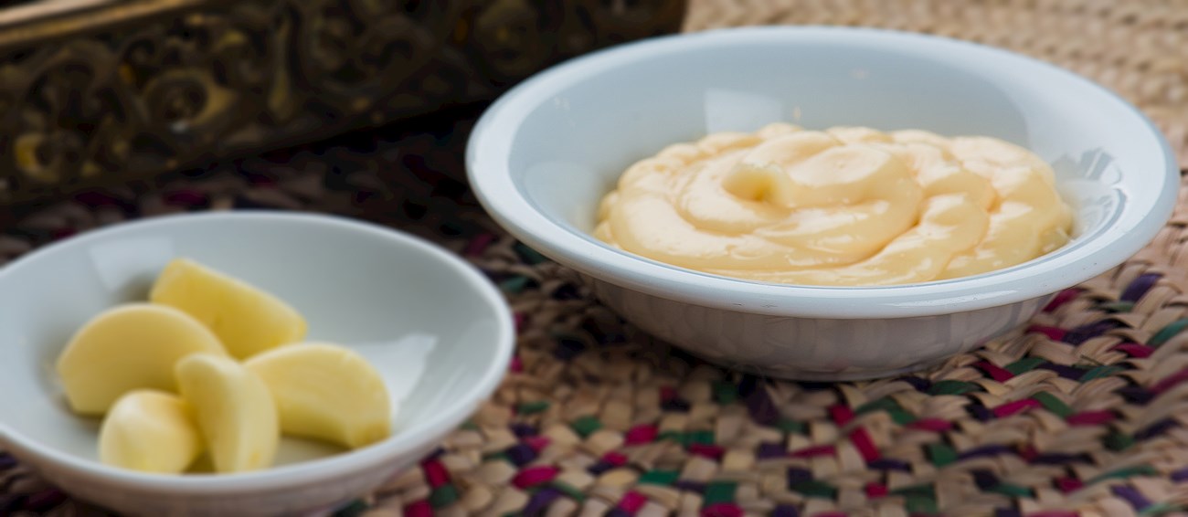 Toum, a traditional garlic sauce from Lebanon and Syria. Photo: Shutterstock