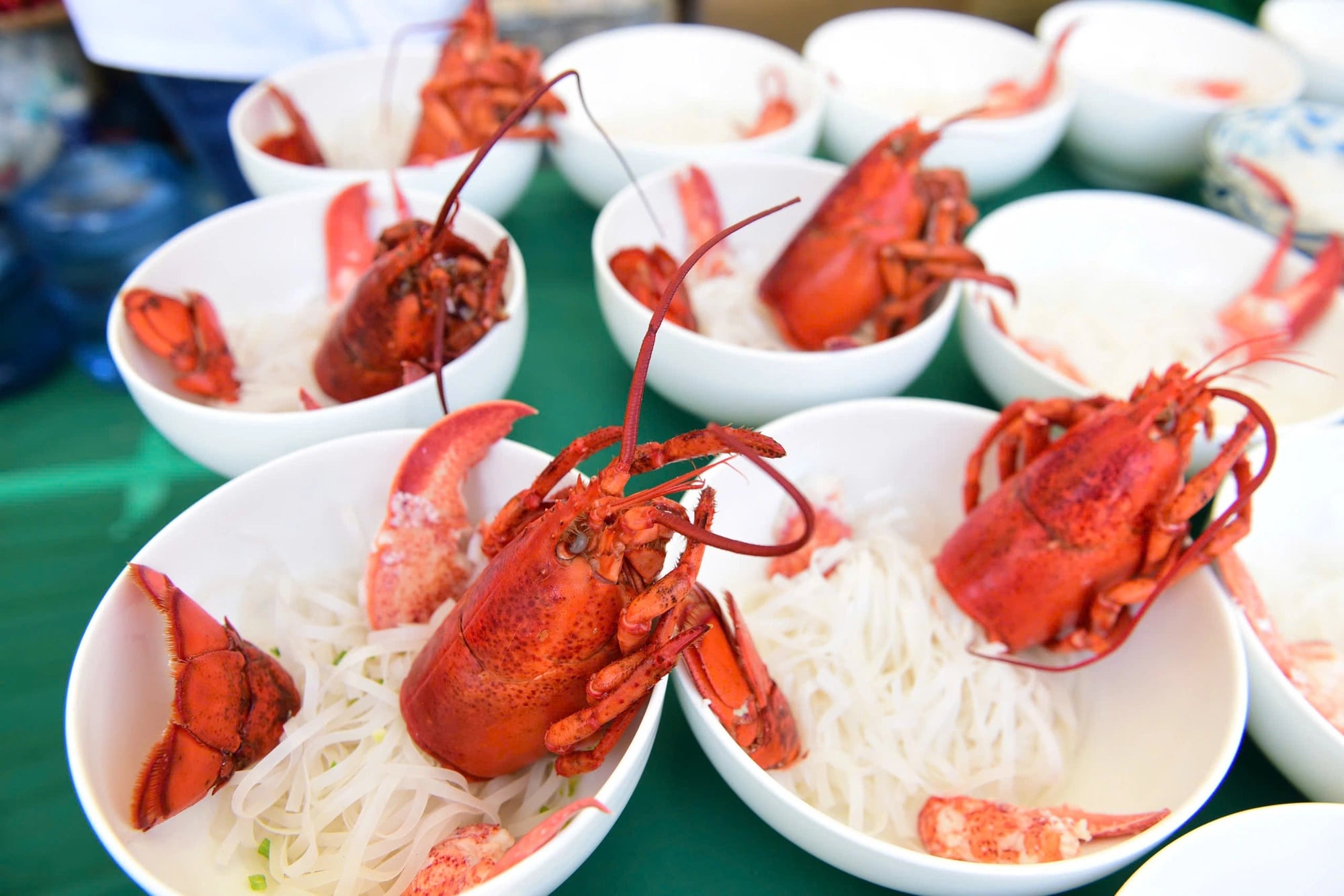 Phở with lobster is served at Phở Ta - Binh Tay booth at the Vietnam Phở Festival 2024 in Seoul on October 5, 2024. Photo: Duyen Phan / Tuoi Tre