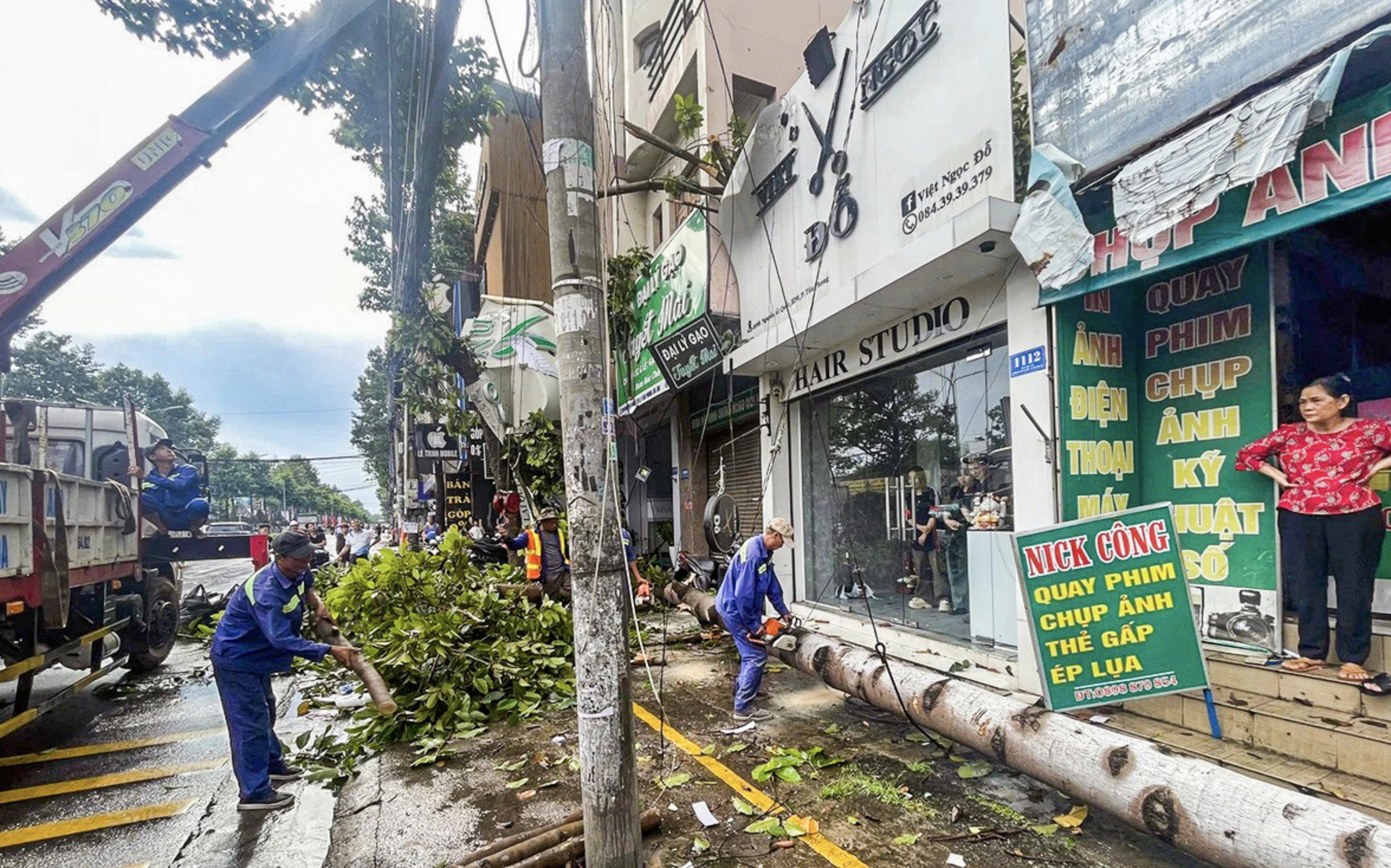 Uprooted trees crush motorbikes, hospital rooms in Vietnam’s Dong Nai