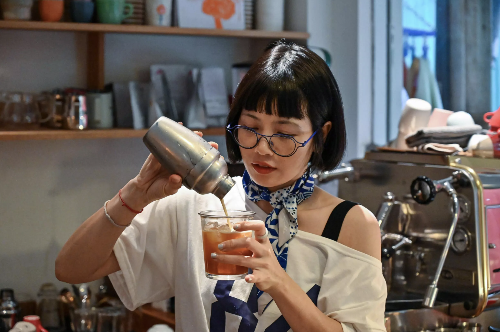 A former journalist, Nguyen Thi Hue now thrives in Hanoi's dynamic coffee industry. Photo: AFP