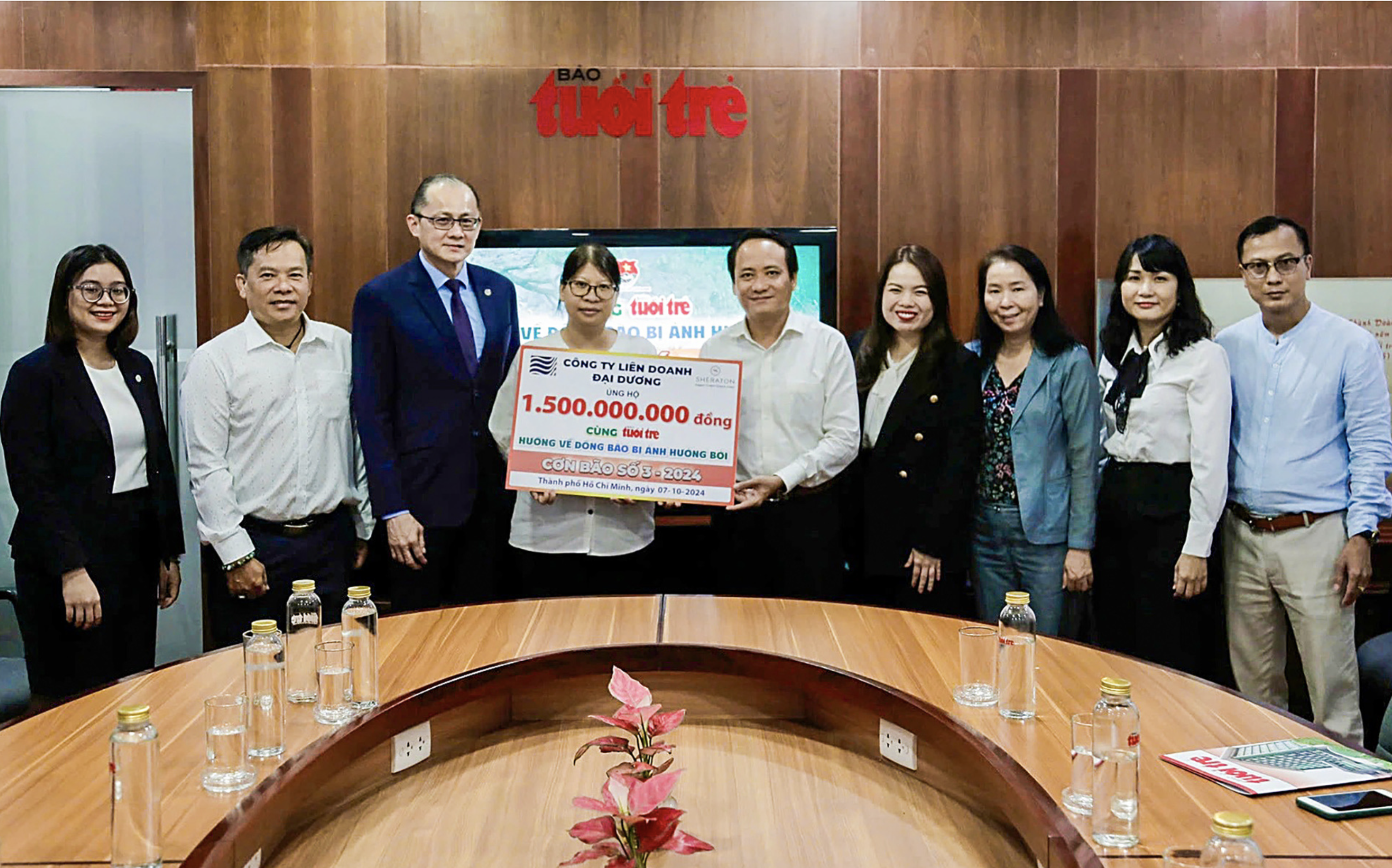 Sheraton Saigon Grand Opera Hotel donates $60,350 via Tuoi Tre to typhoon Yagi victims