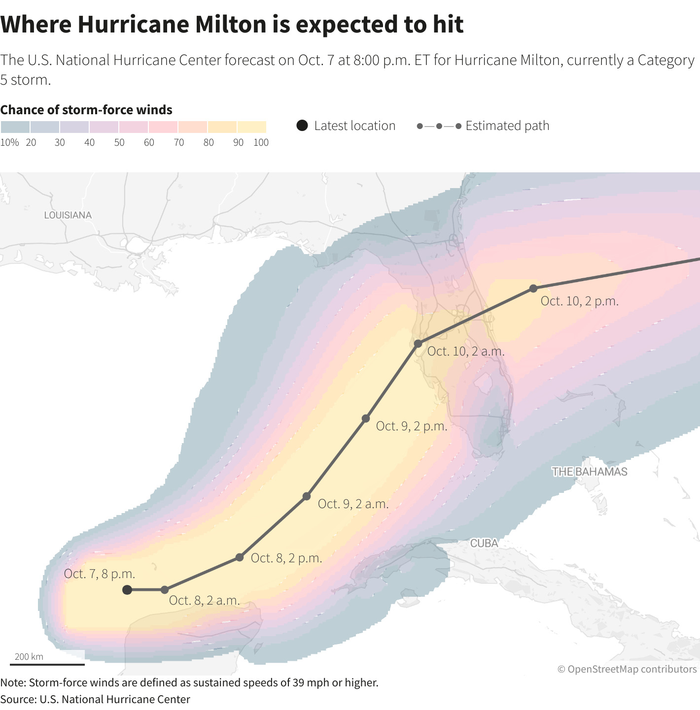 National Hurricane Center advisory made on October 7