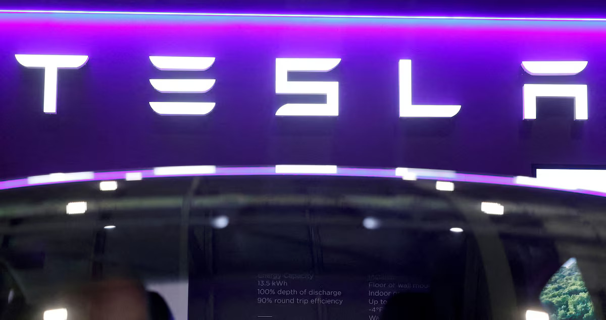 [11/11]The logo of Tesla on display at the Everything Electric exhibition at the ExCeL London international exhibition and convention centre in London, Britain, March 28, 2024. Photo: Reuters