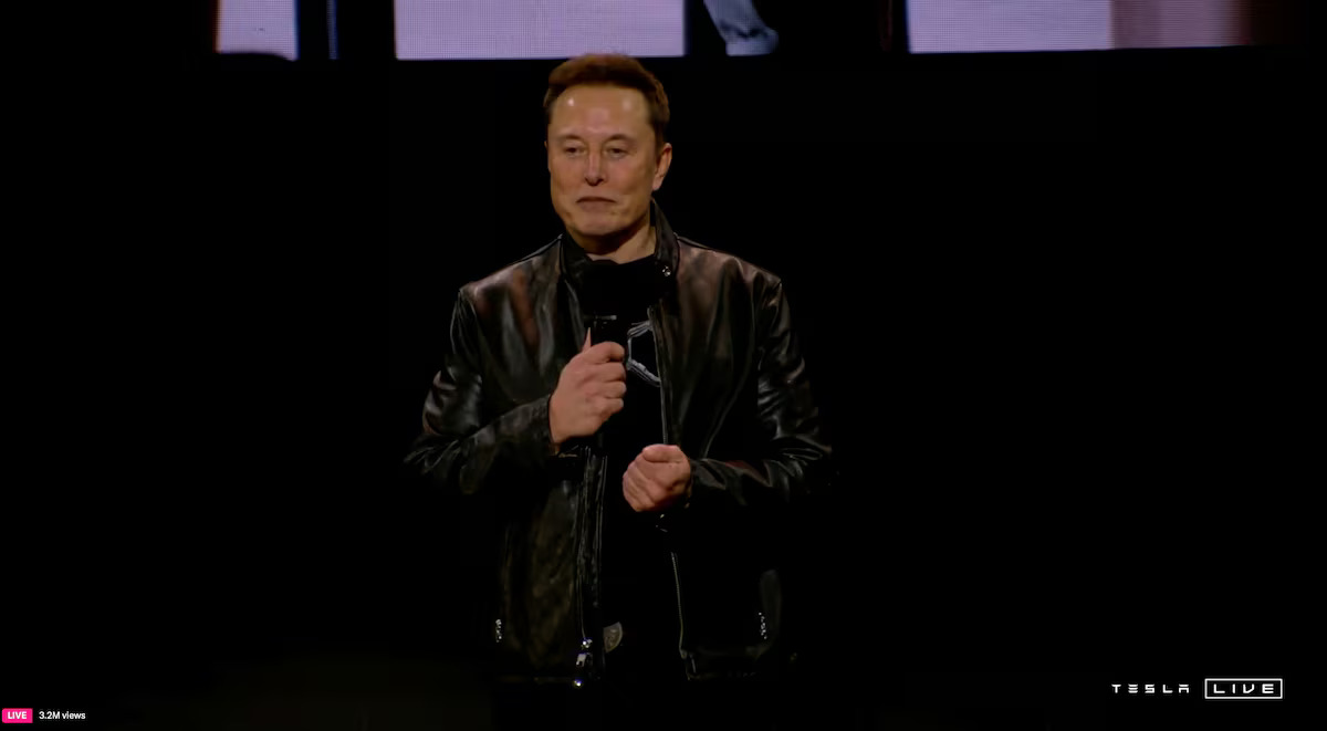 [7/11]Tesla CEO and X owner Elon Musk speaks during an unveiling event for Tesla products in Los Angeles, California, U.S. October 10, 2024, in this still image taken from a video. Photo: Reuters