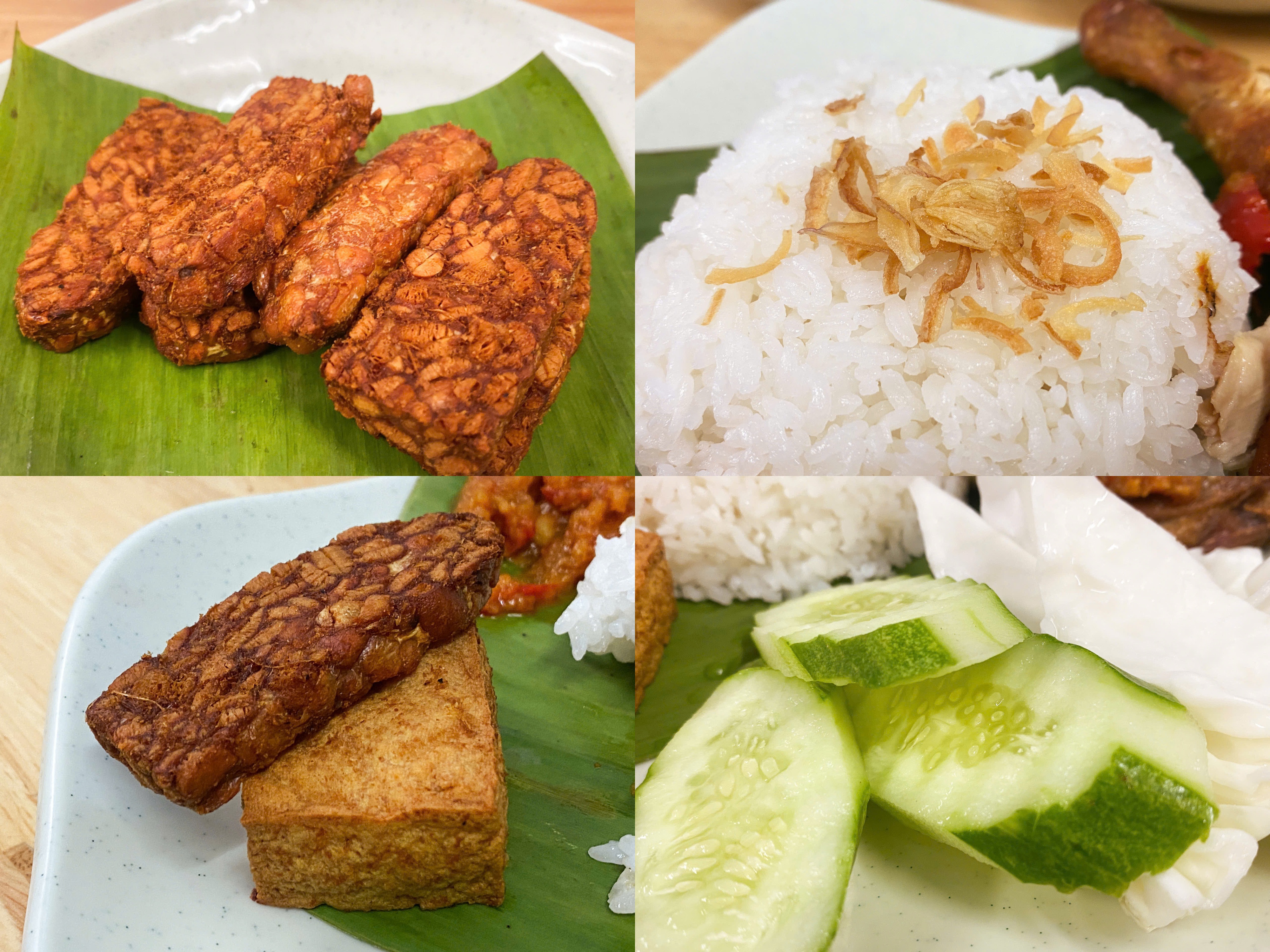 The side dishes served alongside the Indonesian chicken rice at Ayam Penyet Vindo in District 1, Ho Chi Minh City. Photo: Dang Khuong / Tuoi Tre