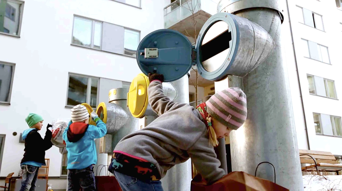 Swedish children practice sorting waste for recycling in the Swedish capital of Stockholm. Photo: City of Stockholm