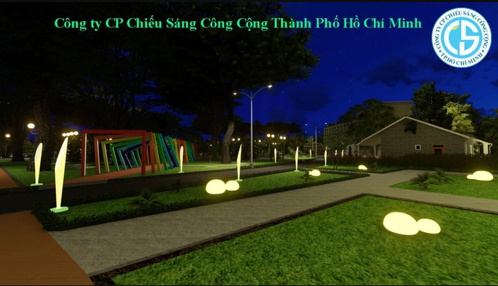 An artist’s impression of the grassplot adorned with a light system in Tao Dan Park in downtown Ho Chi Minh City