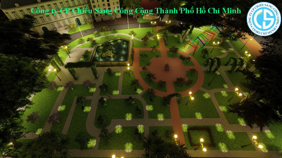 An artist’s impression of Tao Dan Park in Ho Chi Minh City festooned with ornamental lights