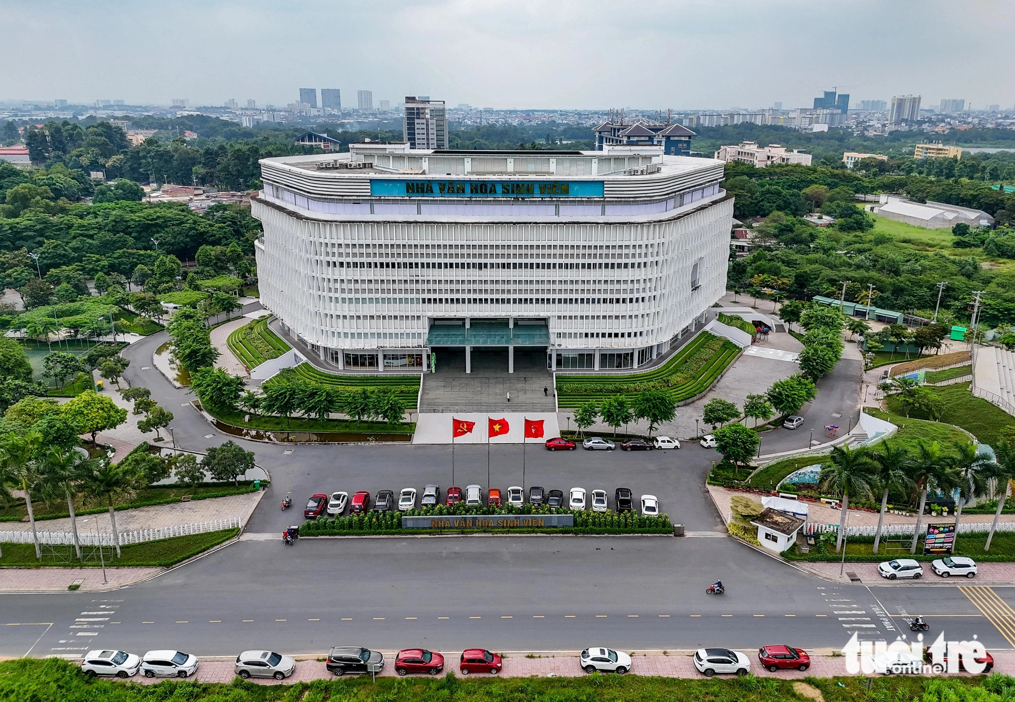 Not far away from the University of Science, the hexagon-shaped Student Cultural House offers panoramic views of the surrounding areas. Photo: Le Phan / Tuoi Tre