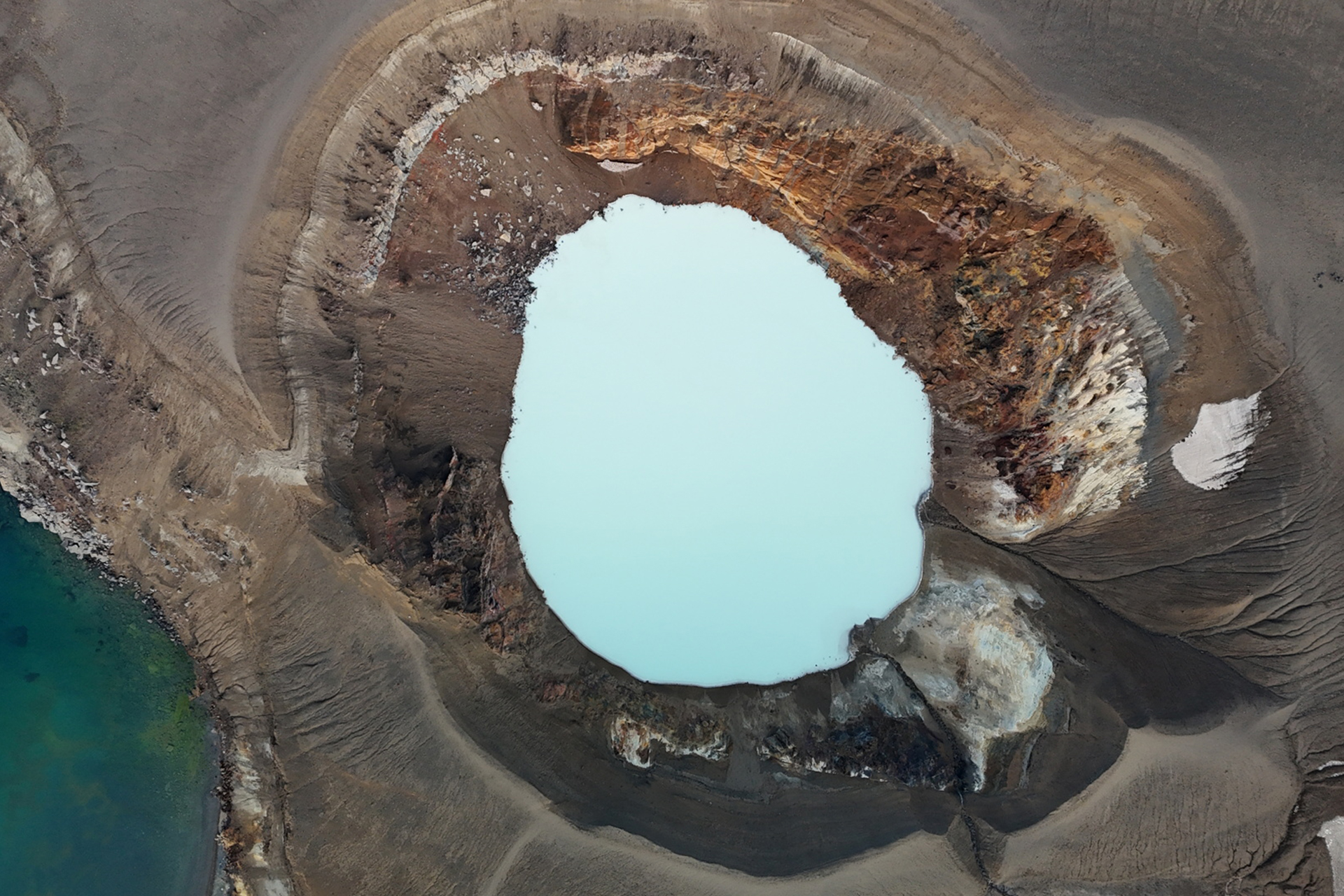 Viti crater was formed in the 1875 eruption of the volcano Askja, now part of Vatnajokull National Park. Photo: Reuters