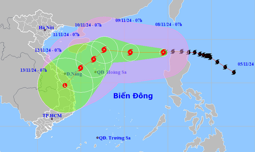 Typhoon Yinxing enters East Vietnam Sea