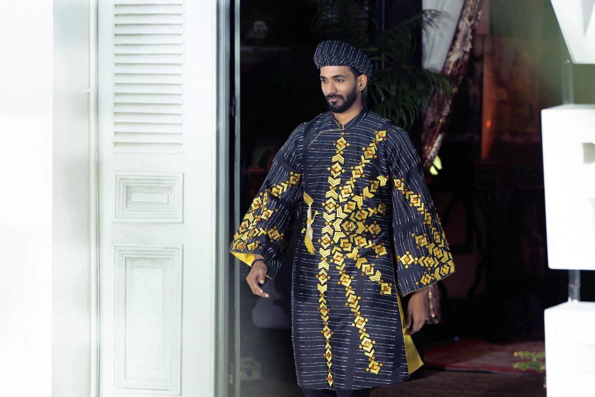 A foreign contestant wearing ao dai walks the runway at the Vietnam Beauty Fashion Fest 9, part of the 2024 Mr World held in Vung Tau City, Ba Ria - Vung Tau Province, southern Vietnam.