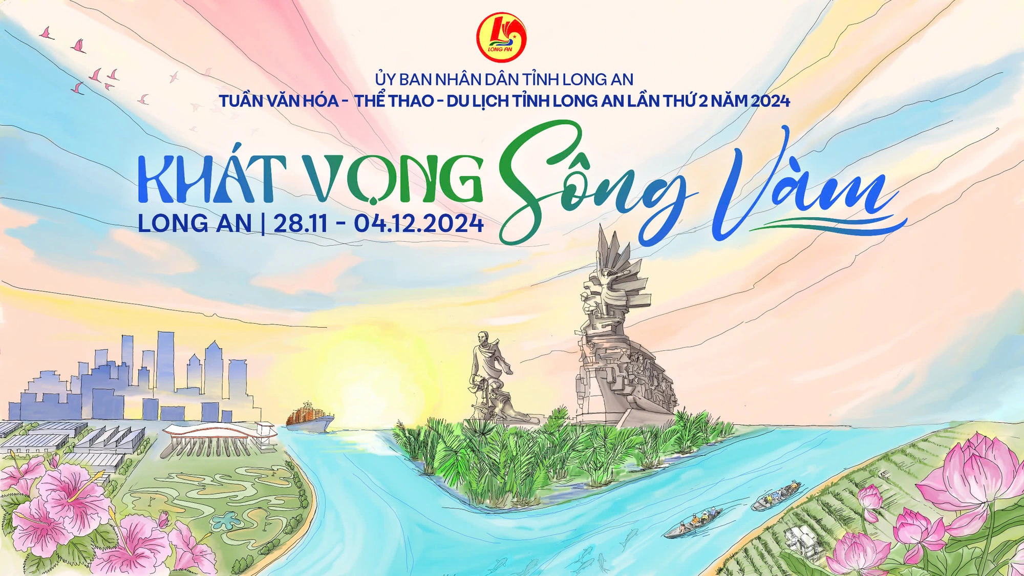 The banner of the second Culture, Sports, and Tourism Week, set to take place from November 28 to December 4, 2024 in Long An Province, southern Vietnam. Photo: Supplied