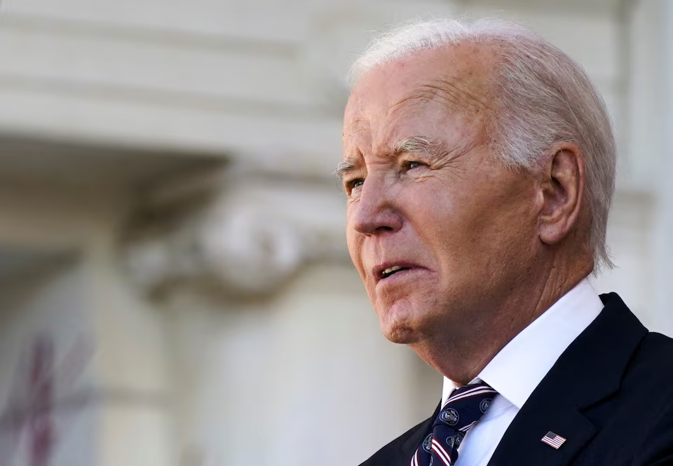 U.S. President Joe Biden speaks during a wreath laying ceremony on Veterans Day at Arlington National Cemetery in Arlington, Virginia, U.S., November 11, 2024. Photo: Reuters