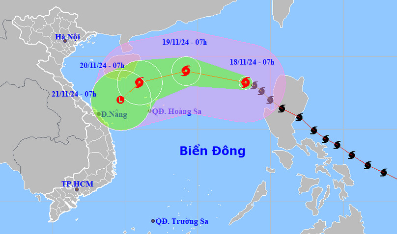 Storm Man-yi expected to weaken in East Vietnam Sea