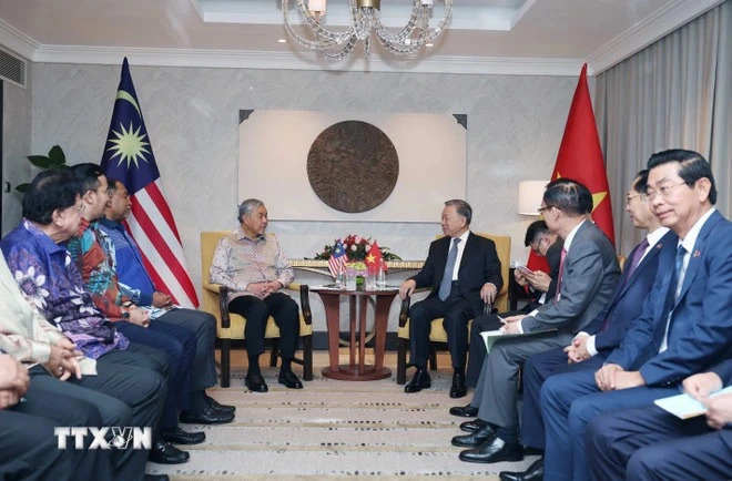 A meeting between Party General Secretary of Vietnam To Lam and Malaysian Deputy Prime Minister, Minister of Rural and Regional Development, and President of the United Malays National Organization Dato’ Seri Dr. Ahmad Zahid Hamidi, Kuala Lumpur, Malaysia, November 22, 2024. Photo: Vietnam News Agency