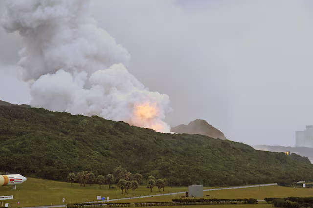 Japan's space agency halts Epsilon S rocket engine test after fire