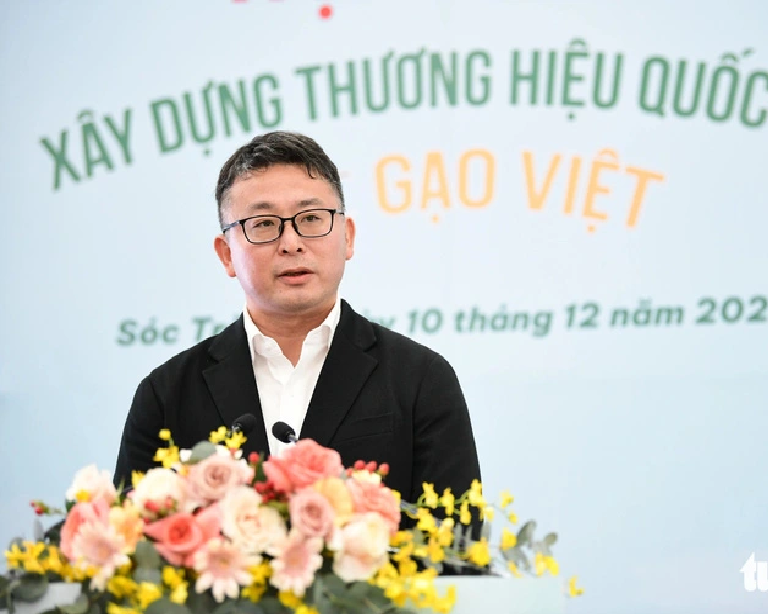 Koji Takeuchi, CEO of Yamabun Farm Co. Ltd. in Japan, at the seminar. Photo: Quang Dinh / Tuoi Tre