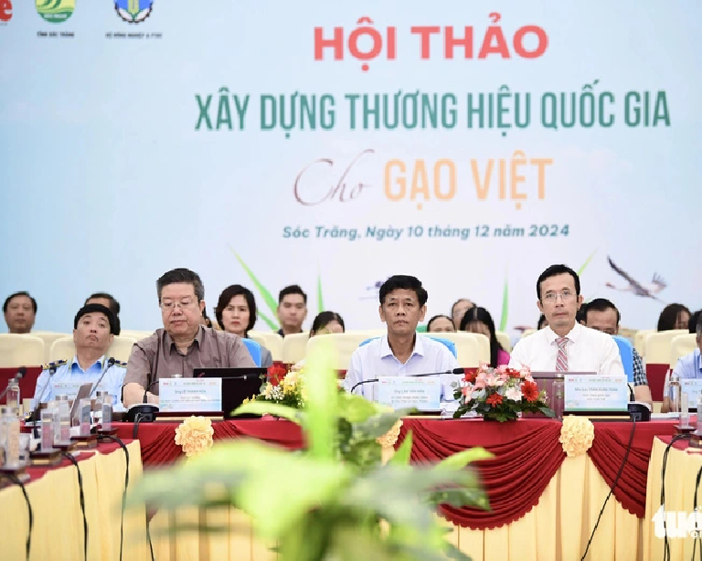 The seminar on Vietnam national rice branding was held in Soc Trang Province, southern Vietnam, December 10, 2024. Photo: Quang Dinh / Tuoi Tre