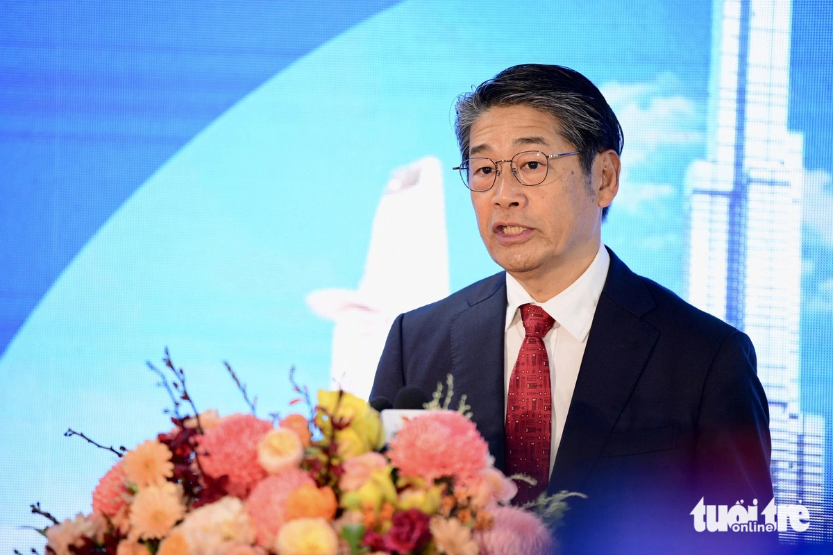 Japanese Ambassador to Vietnam Ito Naoki speaks at the official operation ceremony for Ho Chi Minh City’s metro line No. 1 held at Ben Thanh Station in District 1 on December 22, 2024. Photo: Quang Dinh / Tuoi Tre