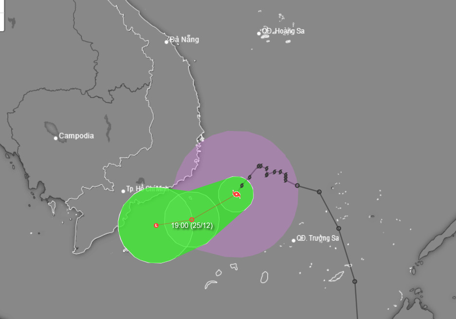 Storm Pabuk shifts toward south-central Vietnam waters