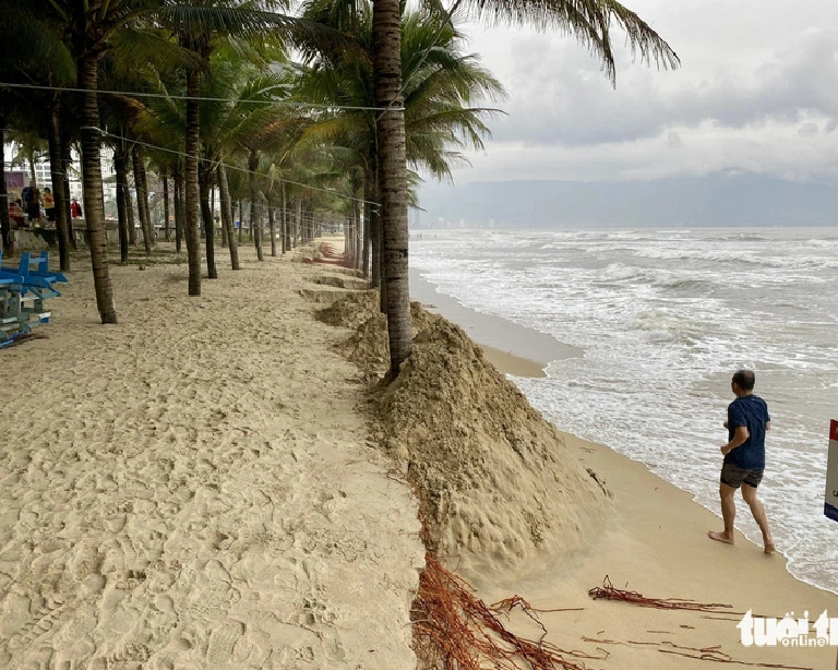 Strong waves erode My Khe, one of world’s best beaches, in central Vietnam