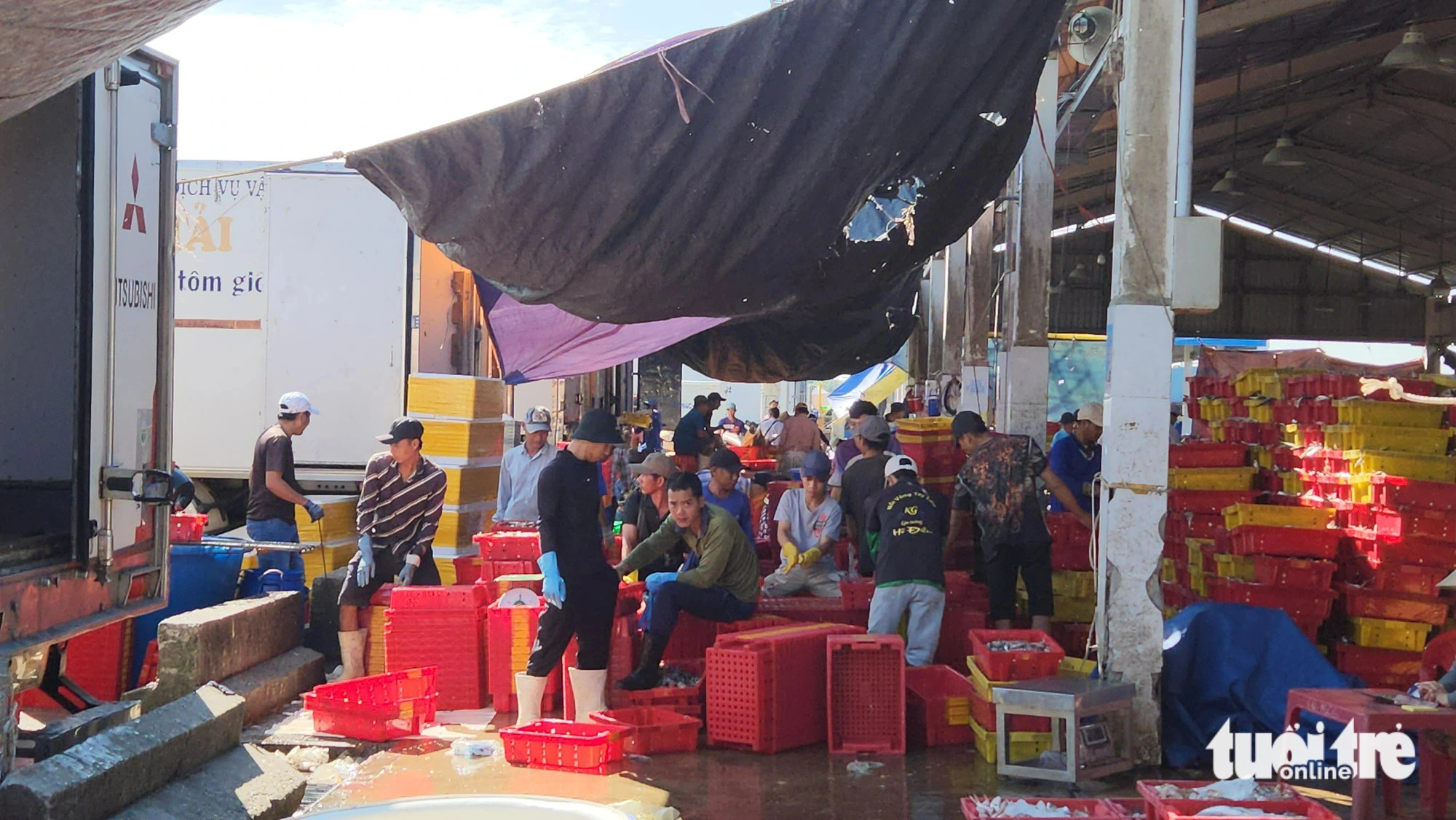 Fish trading activities at Tac Cau Fishing Port in Kien Giang Province, southern Vietnam on the first day of 2025. Photo: Buu Dau / Tuoi Tre