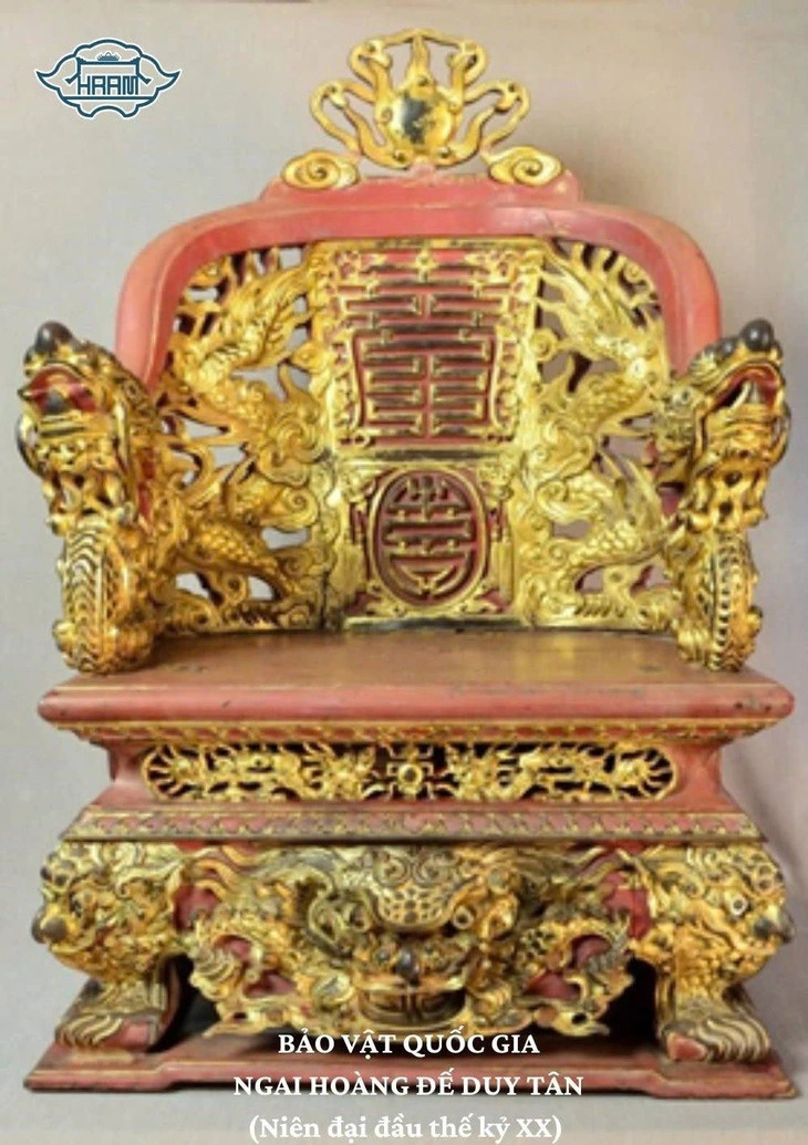 King Duy Tan’s throne, which was created in the early 20th century, has been recognized as a national treasure of Vietnam. Photo: Hue Museum of Royal Antiquities