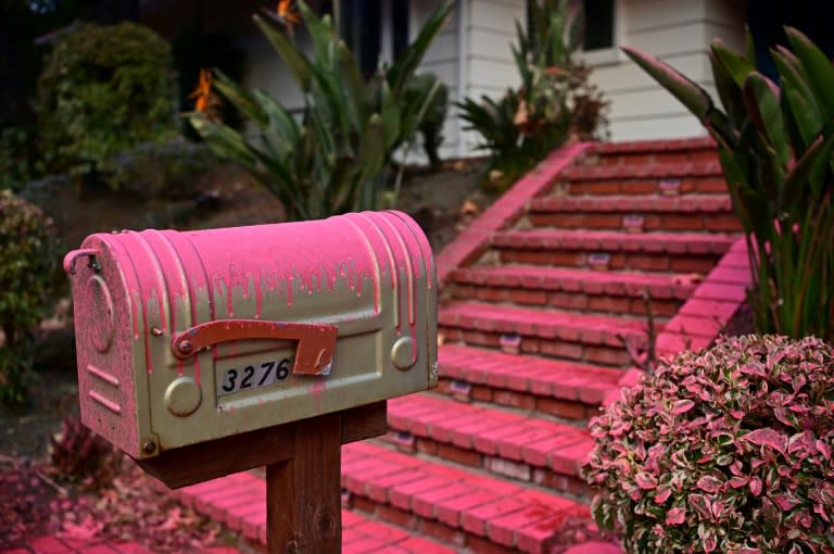 What is the pink stuff coating fire-ravaged Los Angeles?