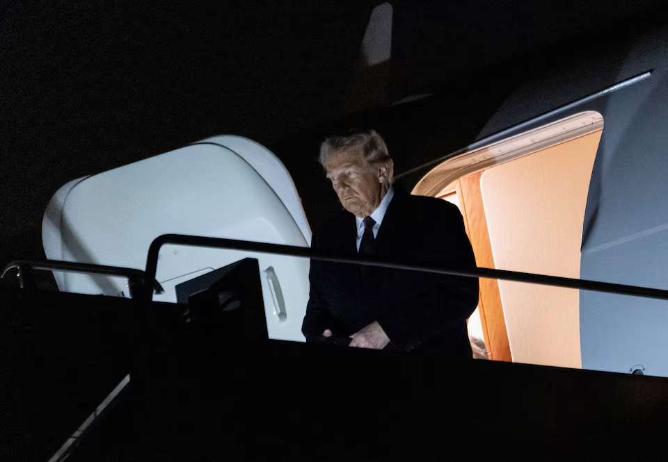 U.S. President-elect Donald Trump arrives at Washington Dulles International Airport in Dulles, Virginia, U.S., January 18, 2025. Photo: Reuters