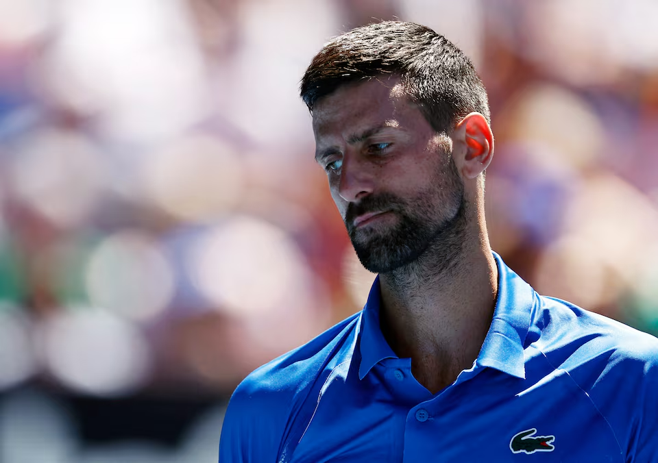 Tennis - Australian Open - Melbourne Park, Melbourne, Australia - January 24, 2025 Serbia's Novak Djokovic reacts during his semi final match against Germany's Alexander Zverev. Photo: Reuters