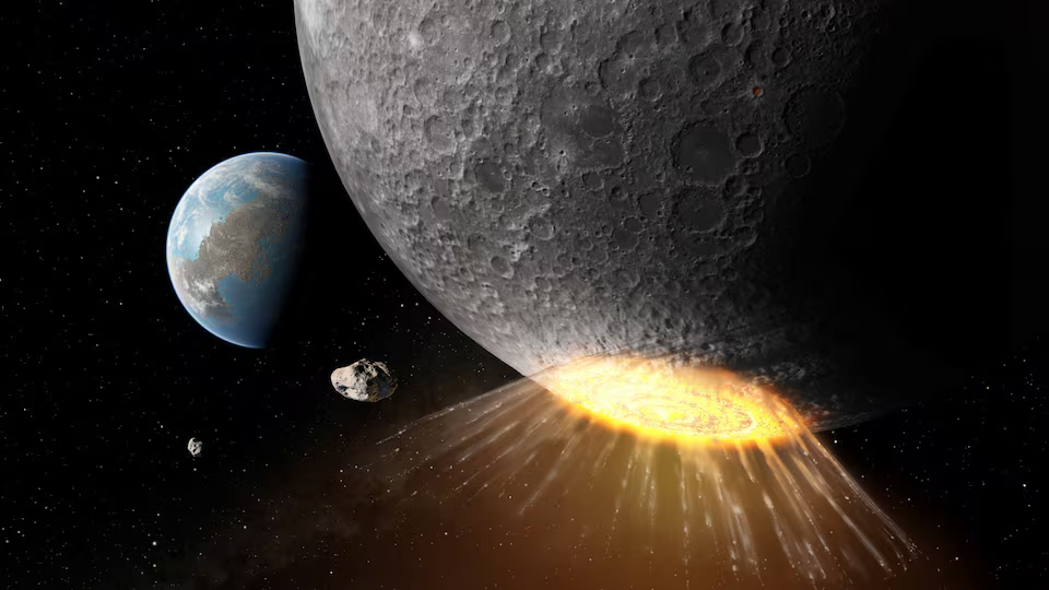 Asteroid impact on moon blasted two grand canyons in 10 minutes