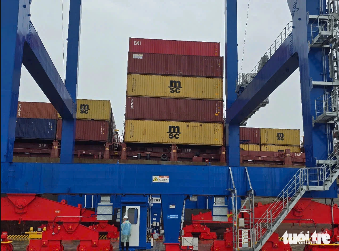 After the arrival of the MSC vessel, Phuoc An Port in Dong Nai Province, southern Vietnam is expected to become bustling and receive more international cargo ships. Photo: Cong Trung / Tuoi Tre