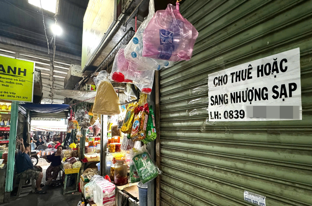 A stall at Go Vap Market in Go Vap District, Ho Chi Minh City put up for rent. The photo is taken on February 19, 2025. Photo: Be Hieu