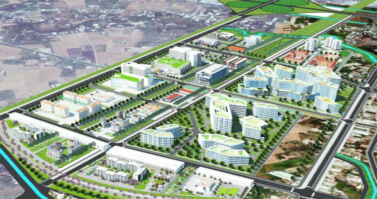 A planning map of the Tan Kien medical campus in Tan Kien Commune, Binh Chanh District, Ho Chi Minh City. Photo: Supplied