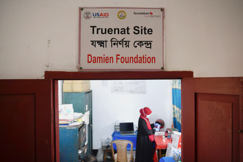 A health worker stands in a USAID-funded Truenat Site for tuberculosis detection, at the Hossainpur Upazila Health Complex, in Kishoreganj, Bangladesh, February 10, 2025. Photo: Reuters