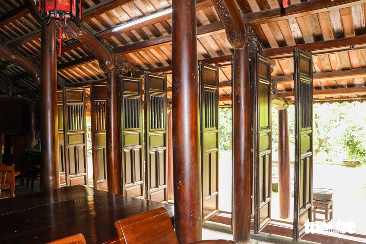 Tich Thien Duong House is built with 36 large wooden pillars, rafters, and beams in Thai Lai Village in Hoa Nhon Commune, Hoa Vang District, Da Nang City, central Vietnam. Photo: Thanh Nguyen / Tuoi Tre