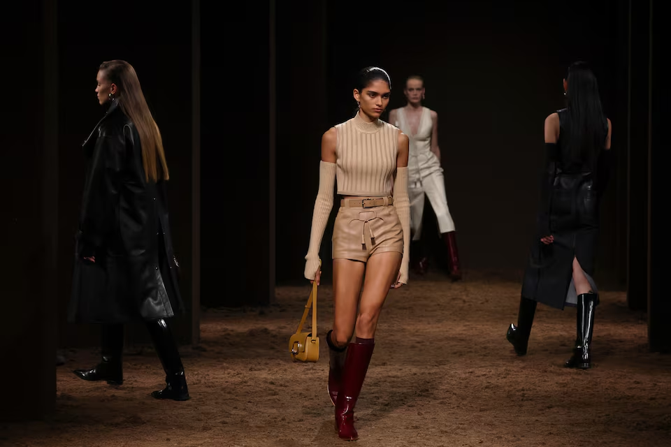 Models present creations by designer Nadege Vanhee as part of her Fall/Winter 2025-2026 Women's ready-to-wear collection show for fashion house Hermes during Paris Fashion Week in Paris, France, March 8, 2025. Photo: Reuters