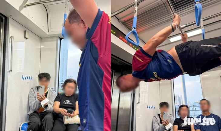 Reckless pull-up stunt recurs on Ho Chi Minh City metro, raising safety concerns