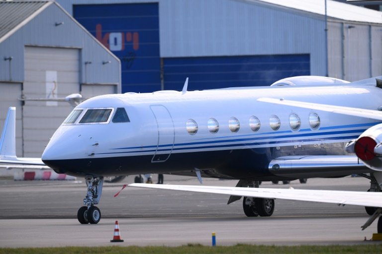 Duterte arrived by private jet. Photo: AFP