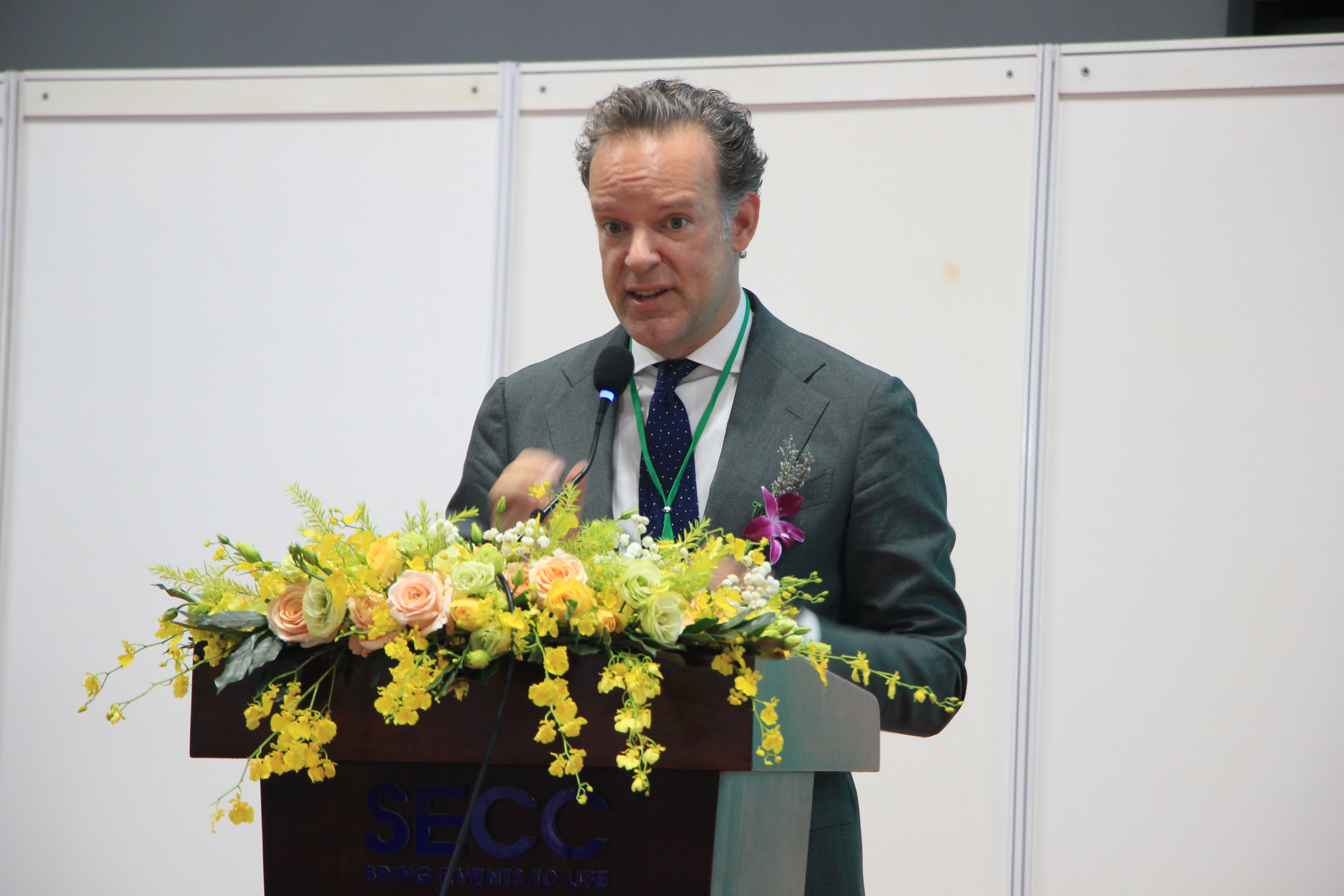 Consulate General of the Netherlands in Ho Chi Minh City Daniël Stork speaks at the opening ceremony of the Hortex Vietnam 2025 at the Saigon Exhibition and Convention Center on March 12, 2025 in Ho Chi Minh City. Photo: Dong Nguyen / Tuoi Tre News