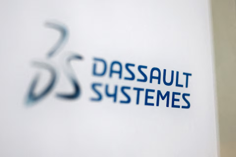 A logo of Dassault Systemes SE is seen on a company building in Paris, France, January 27, 2023. Photo: Reuters