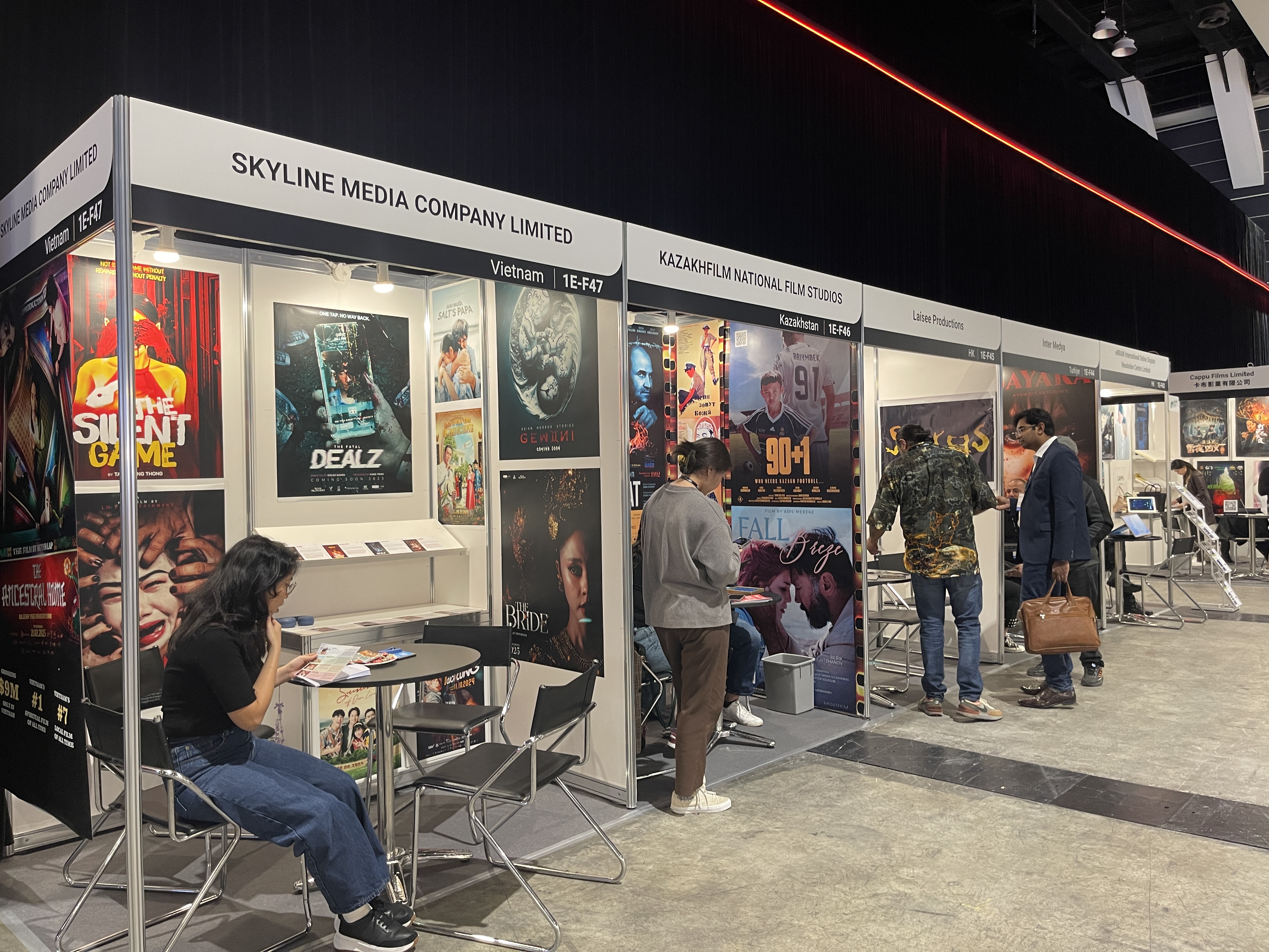 A Vietnam booth located next to Kazakhstan’s at FILMART 2025 on March 17, 2025. Photo: Dong Nguyen / Tuoi Tre News